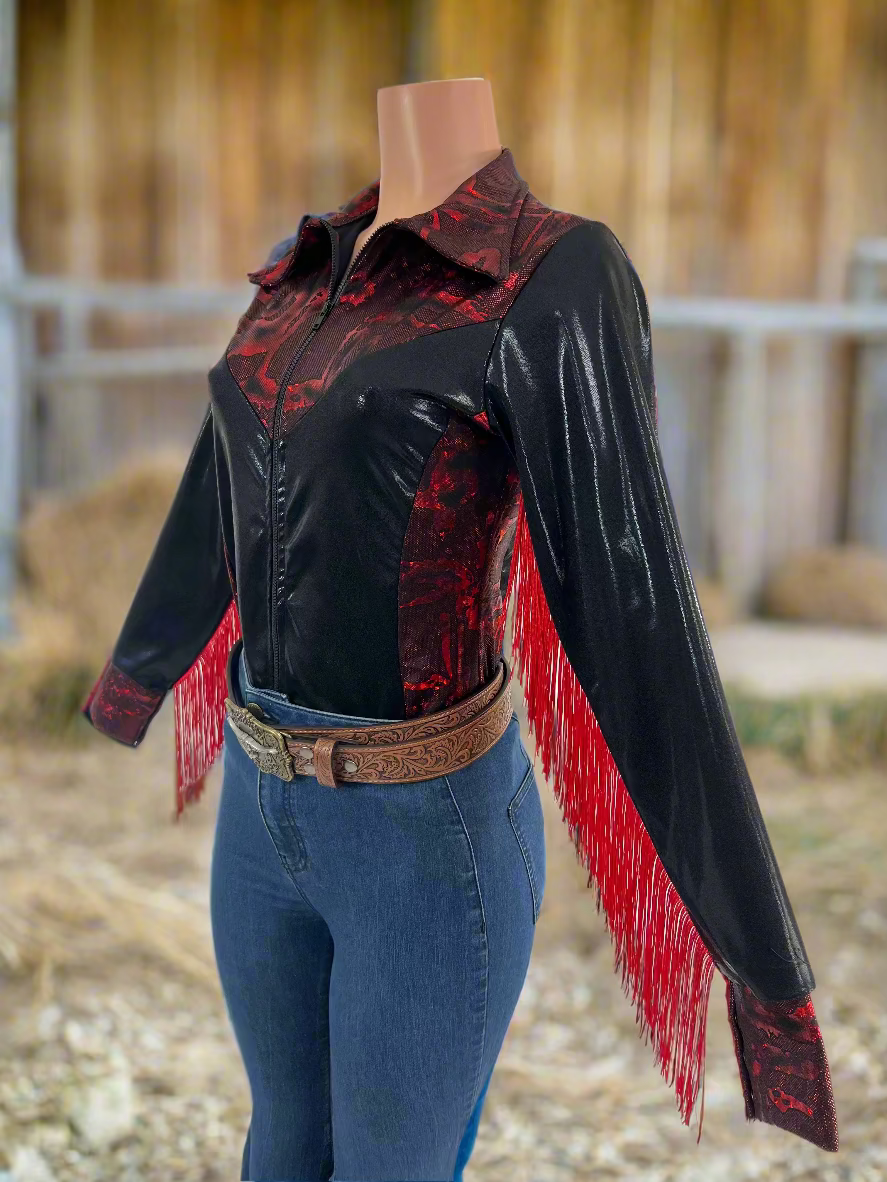 Red and Black Rodeo Shirt Rodeo Shirt Riverside Rodeo Shirts