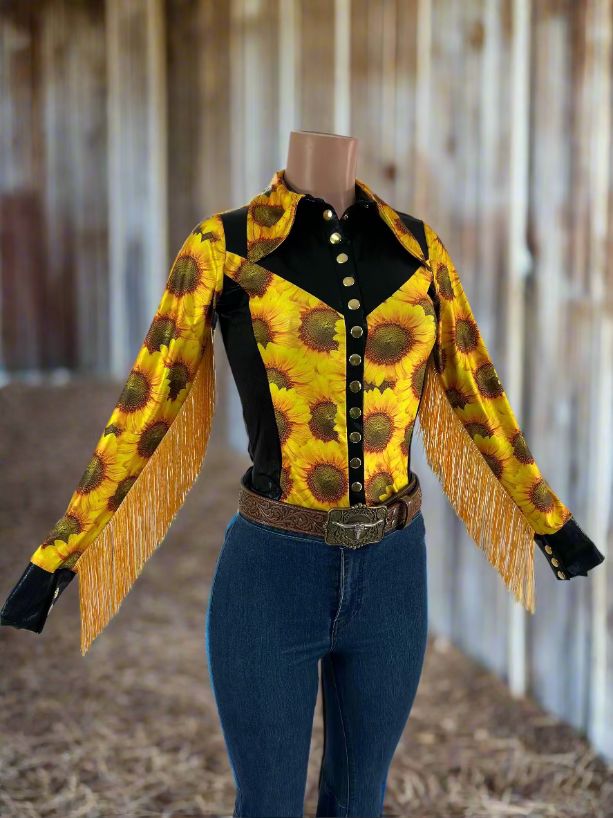 Sunflower Fields Rodeo shirt - Snap Front Rodeo Shirt Riverside Rodeo Shirts