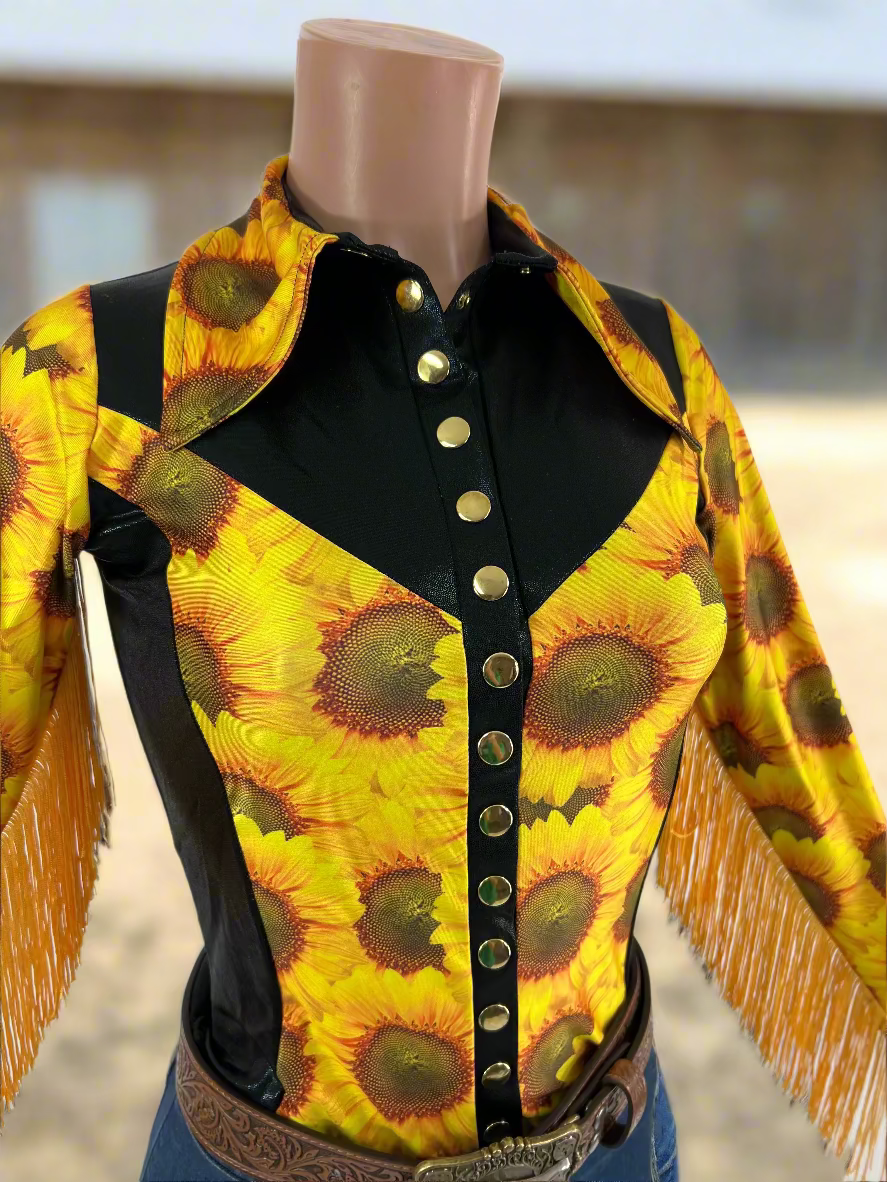 Sunflower Fields Rodeo shirt - Snap Front Rodeo Shirt Riverside Rodeo Shirts