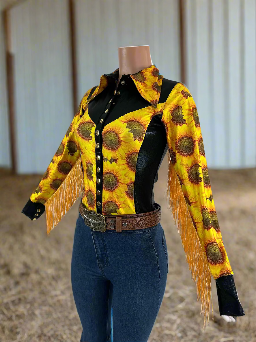 Sunflower Fields Rodeo shirt - Snap Front Rodeo Shirt Riverside Rodeo Shirts