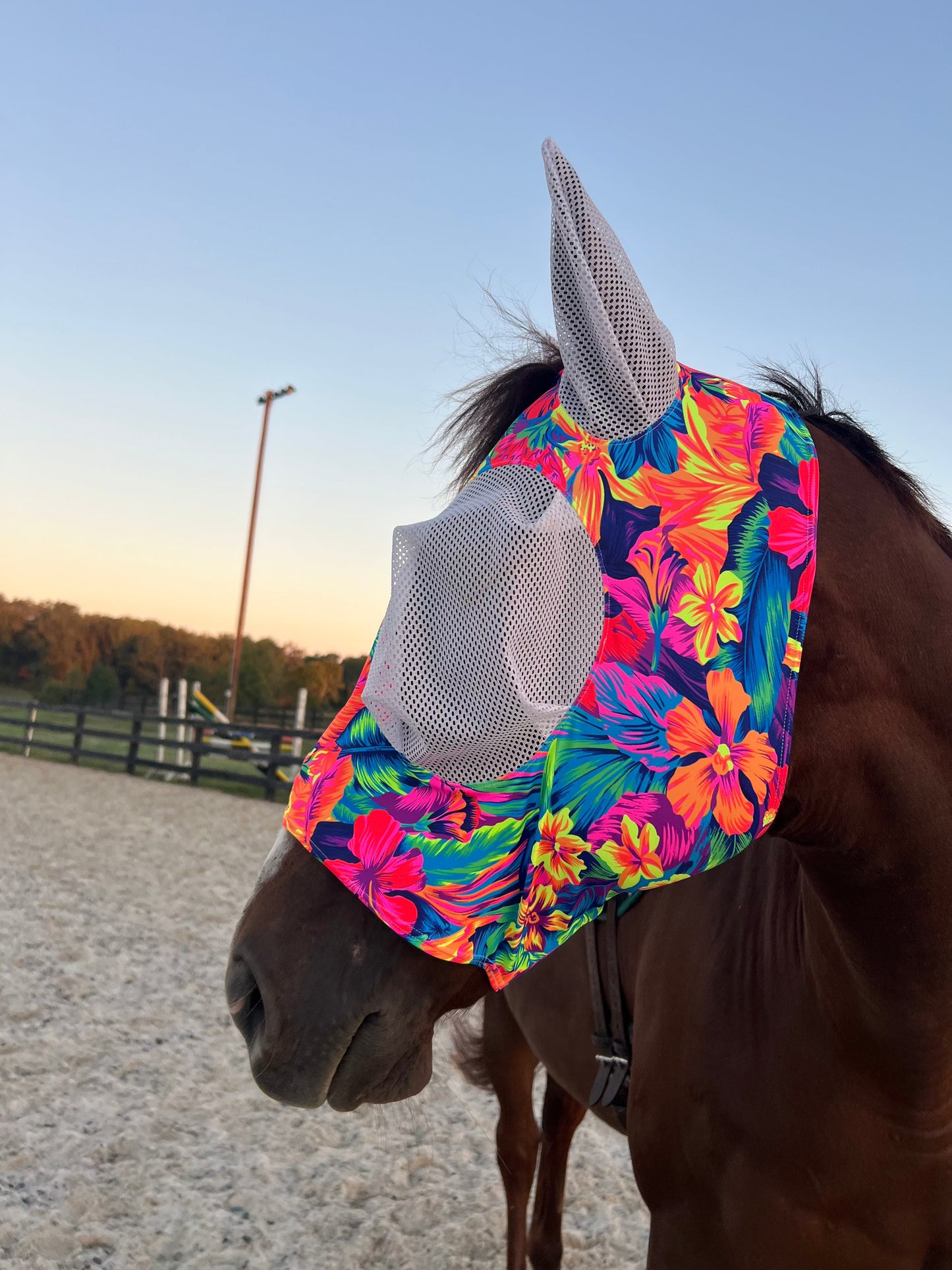 Tahitian Floral Fly Mask Fly Bonnet Riverside Rodeo Shirts