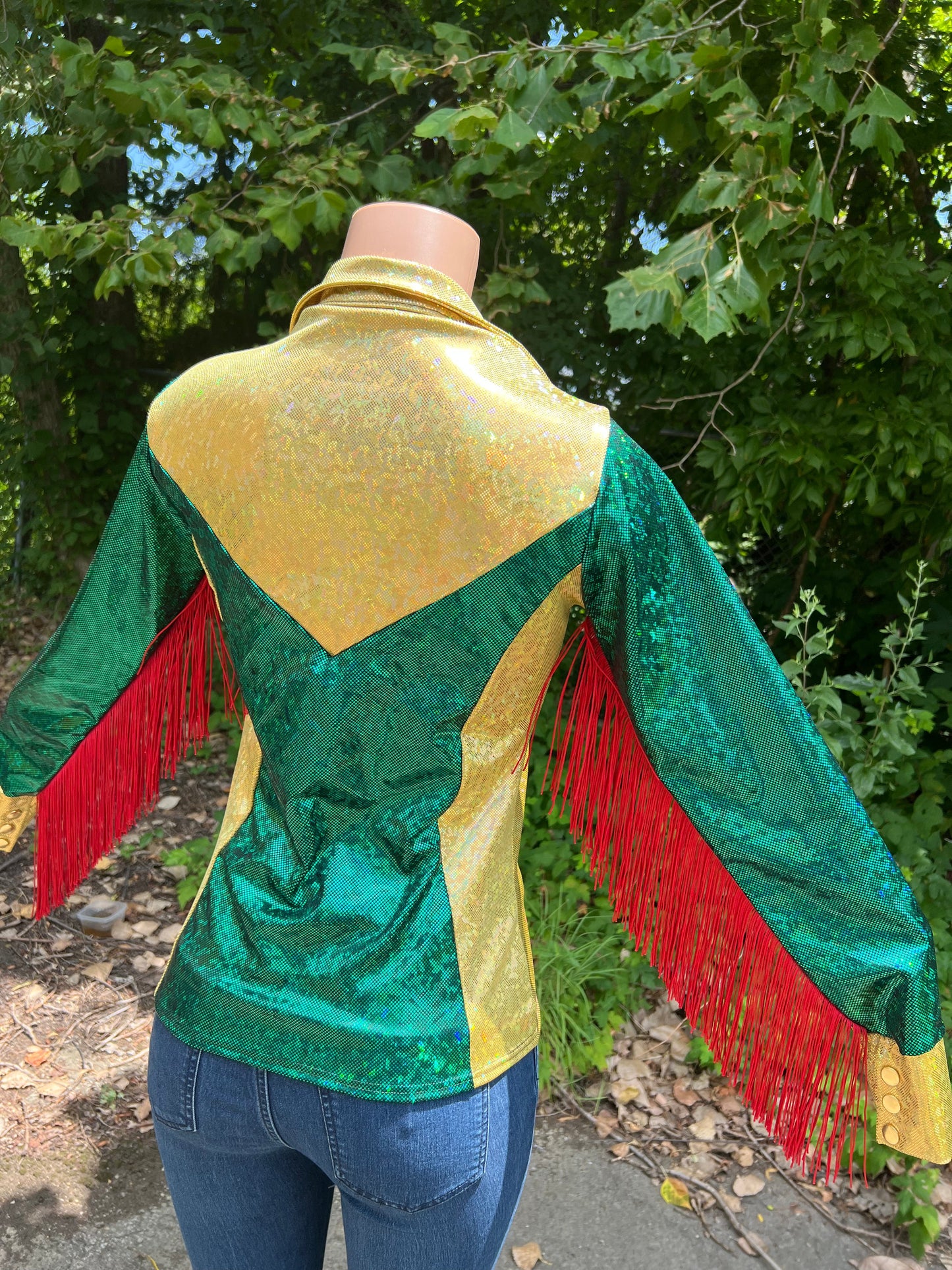 Red, Gold and Green Rodeo Shirt - Riverside Rodeo Shirts