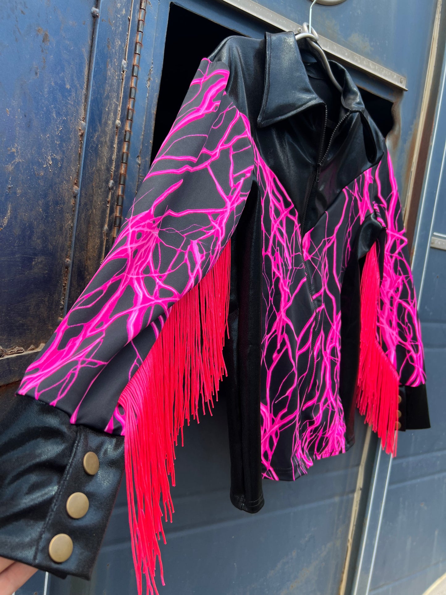 Neon Pink Lightning Rodeo Shirt Rodeo Shirt Riverside Rodeo Shirts