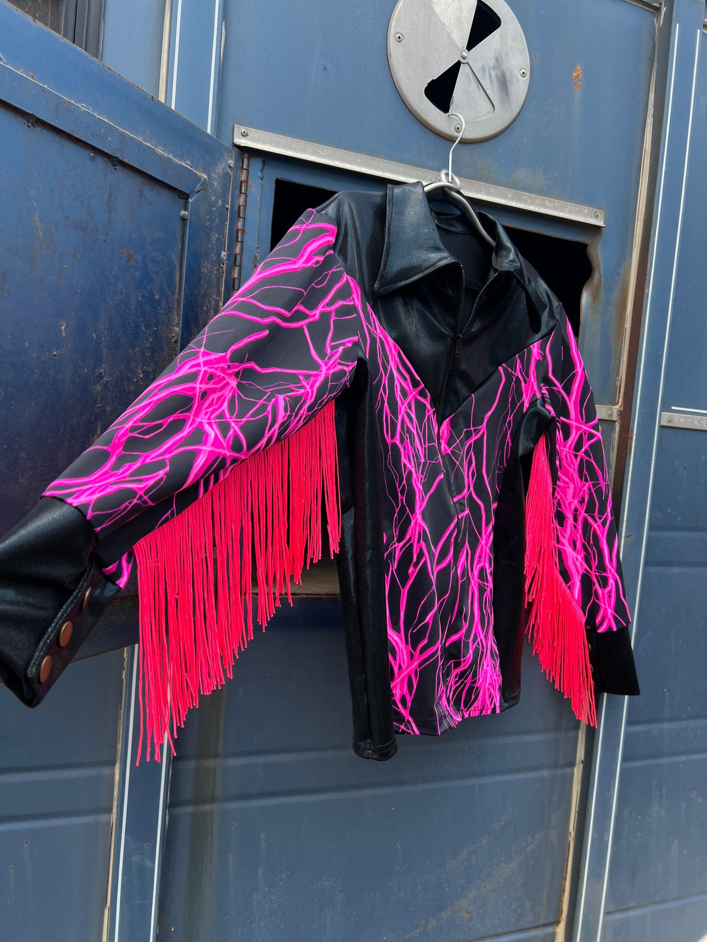 Neon Pink Lightning Rodeo Shirt Rodeo Shirt Riverside Rodeo Shirts