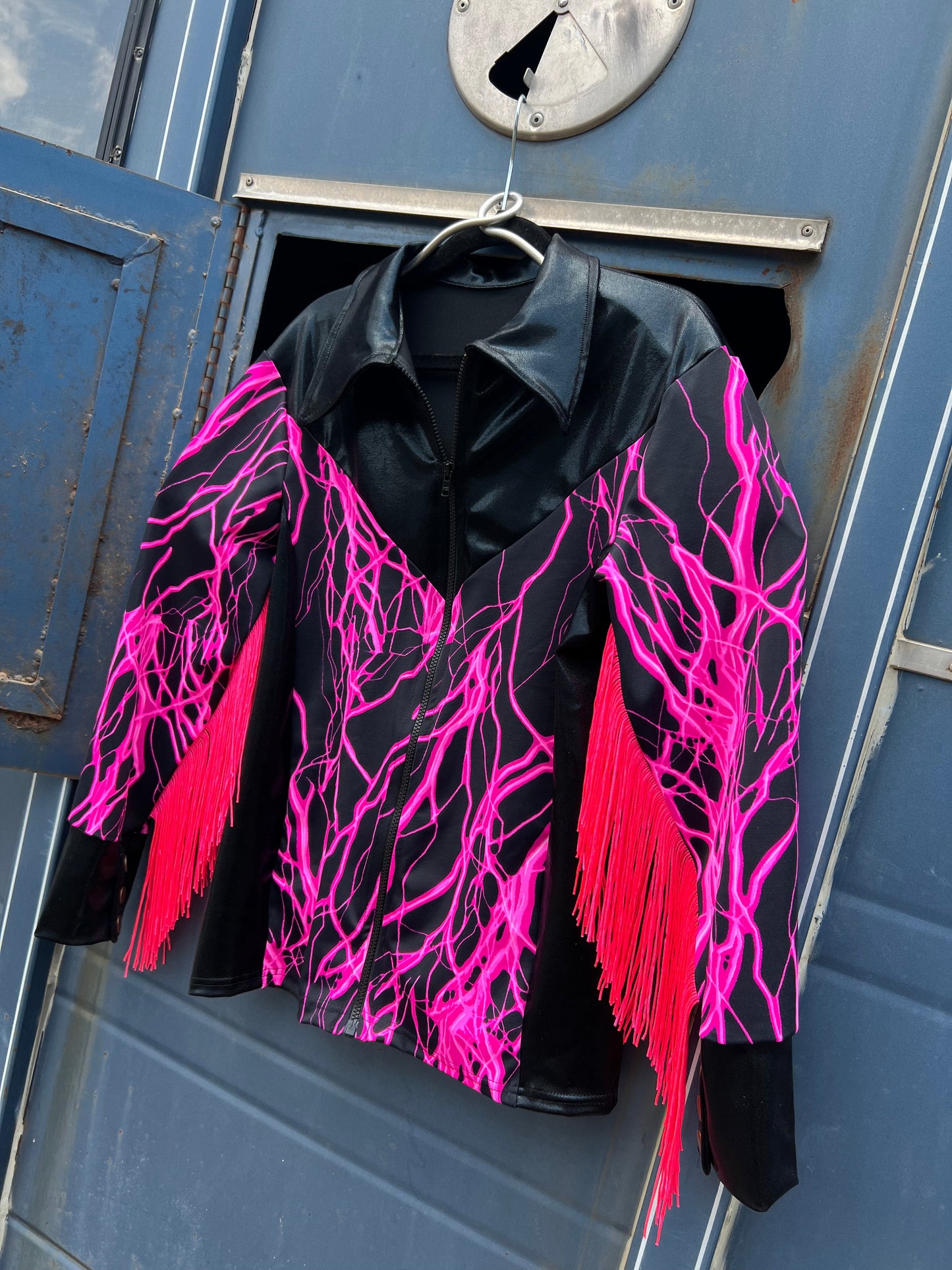 Neon Pink Lightning Rodeo Shirt Rodeo Shirt Riverside Rodeo Shirts