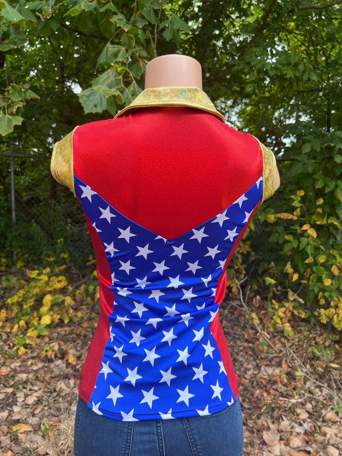 Mini Cap Sleeve Patriotic Rodeo Shirt Rodeo Shirt Riverside Rodeo Shirts