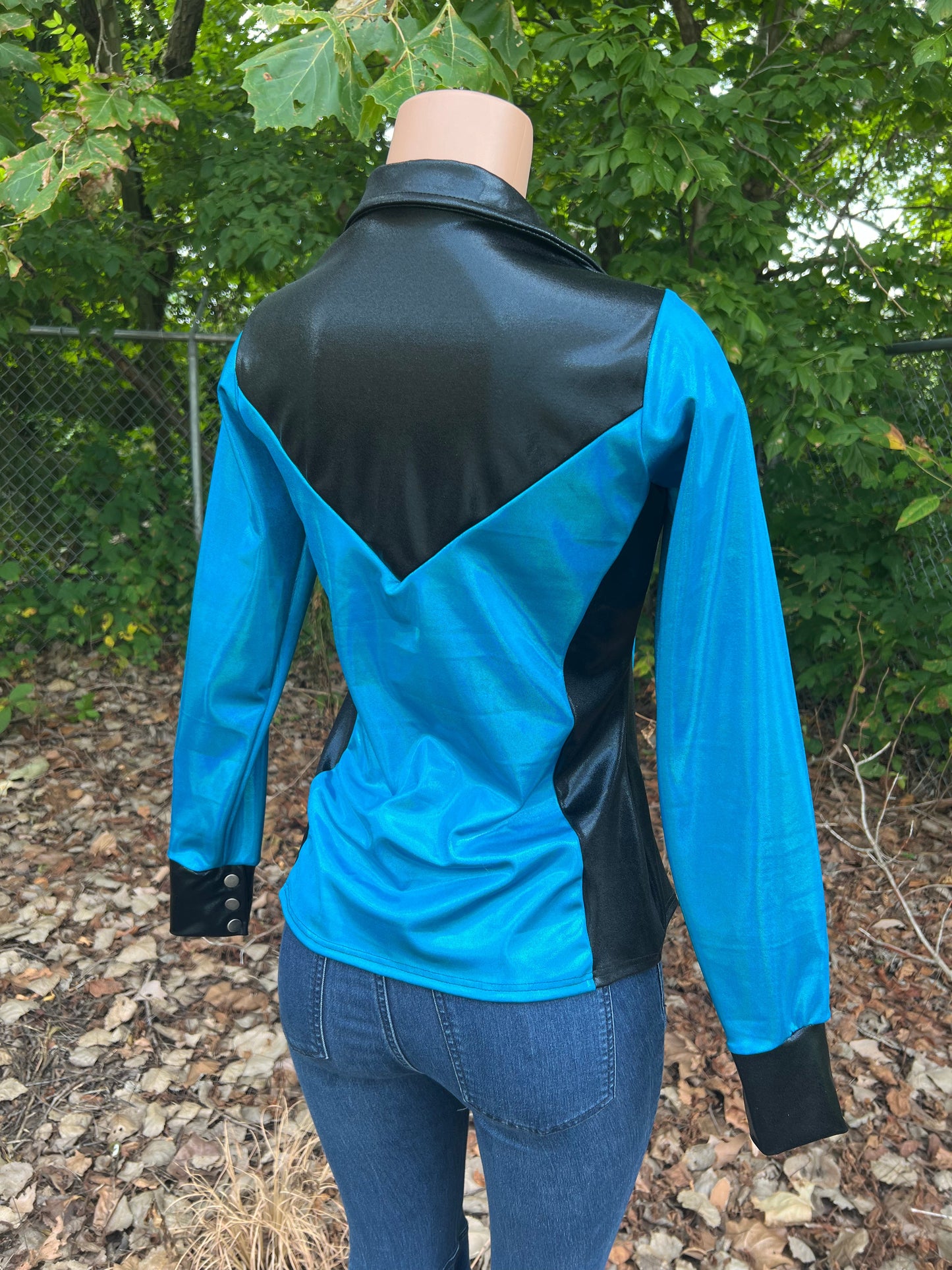 Turquoise and Black Rodeo Shirt - Riverside Rodeo Shirts