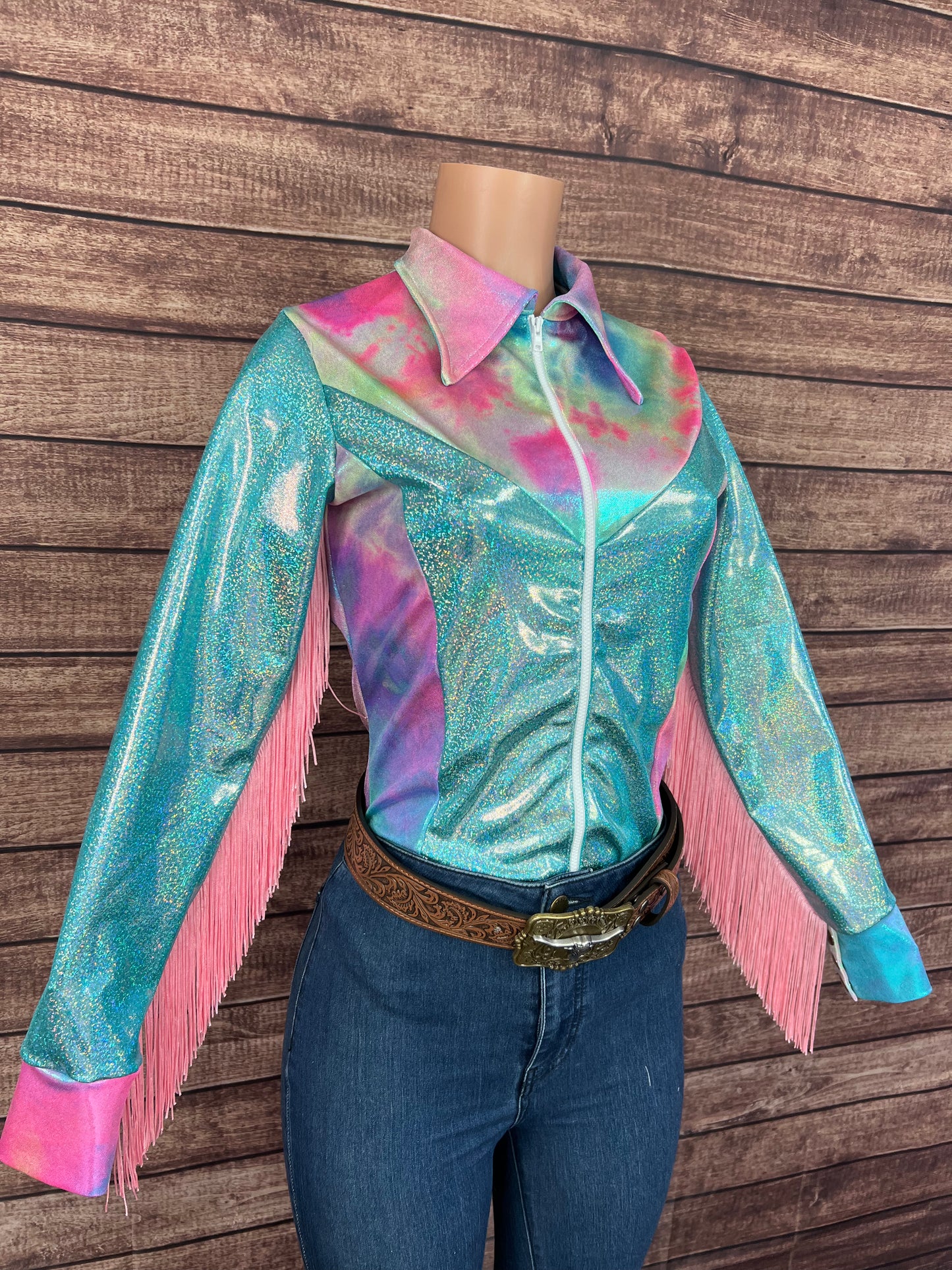 Seafoam Sparkly Rodeo Shirt
