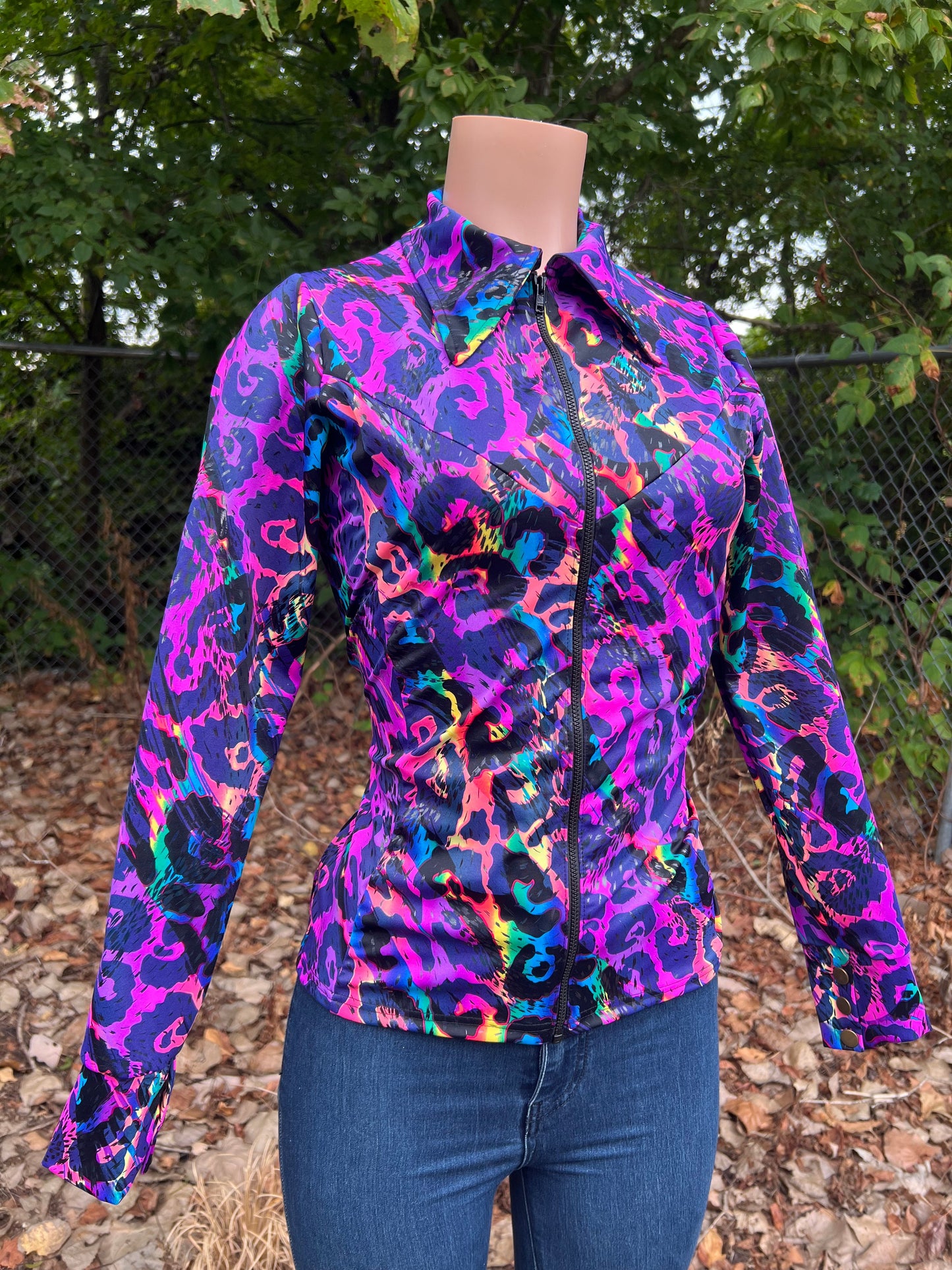 Rainbow Leopard Rodeo Shirt - Riverside Rodeo Shirts