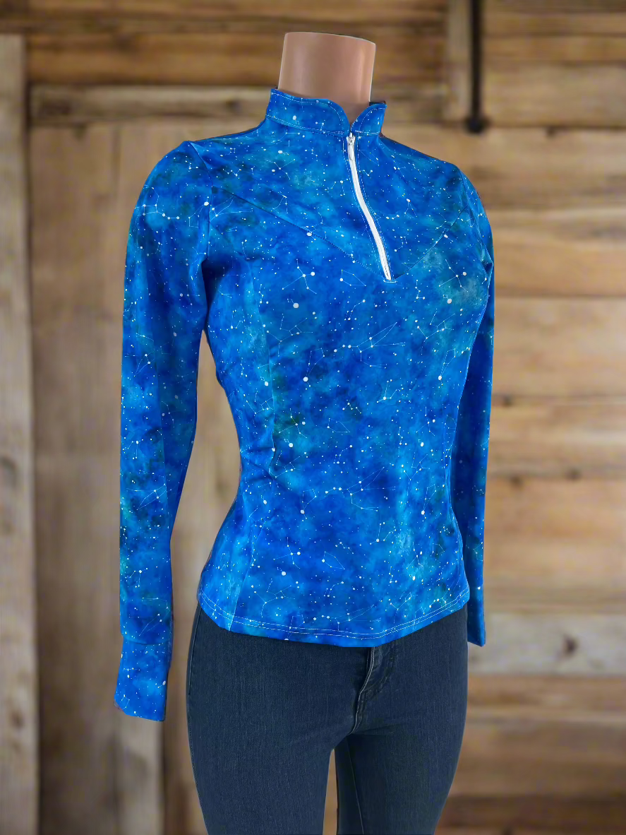 Celestial 1/4 Zip Shirt with Short Collar Rodeo Shirt Riverside Rodeo Shirts