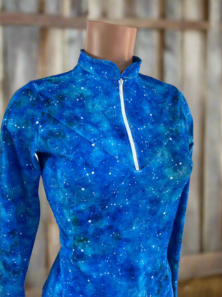 Celestial 1/4 Zip Shirt with Short Collar Rodeo Shirt Riverside Rodeo Shirts