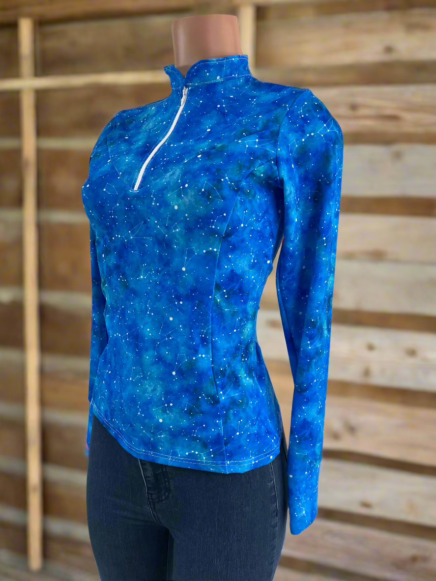 Celestial 1/4 Zip Shirt with Short Collar Rodeo Shirt Riverside Rodeo Shirts