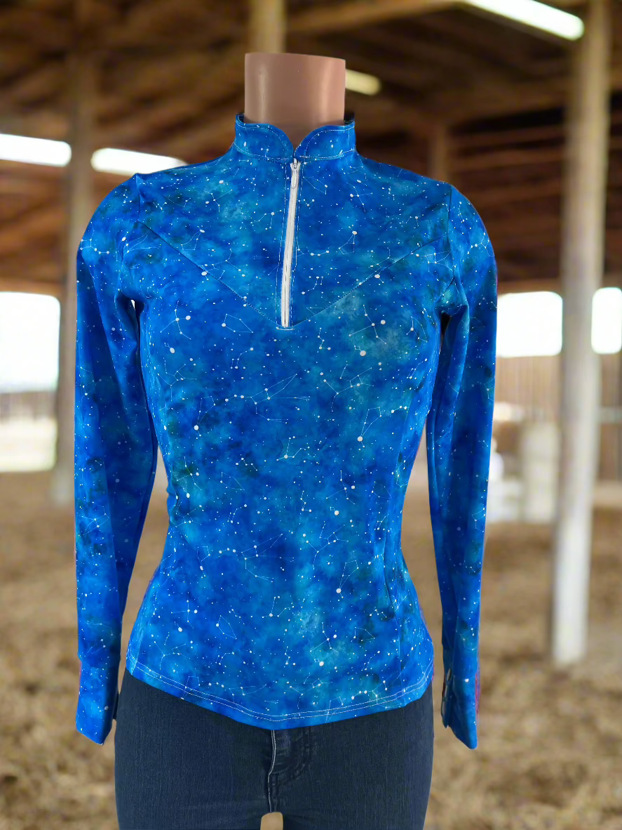 Celestial 1/4 Zip Shirt with Short Collar Rodeo Shirt Riverside Rodeo Shirts