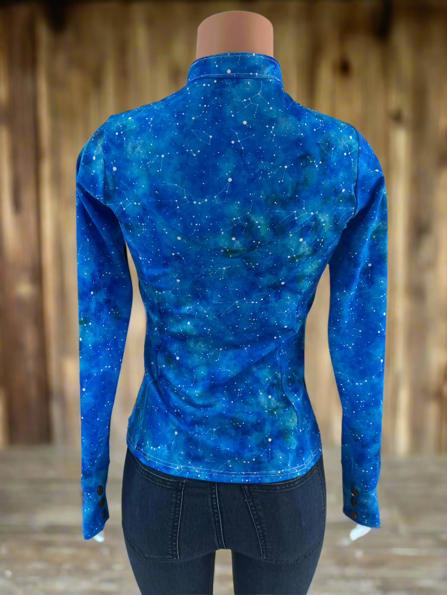 Celestial 1/4 Zip Shirt with Short Collar Rodeo Shirt Riverside Rodeo Shirts