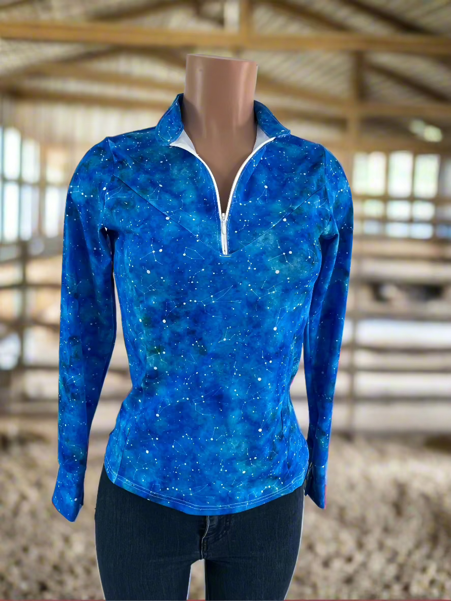 Celestial 1/4 Zip Shirt with Short Collar Rodeo Shirt Riverside Rodeo Shirts