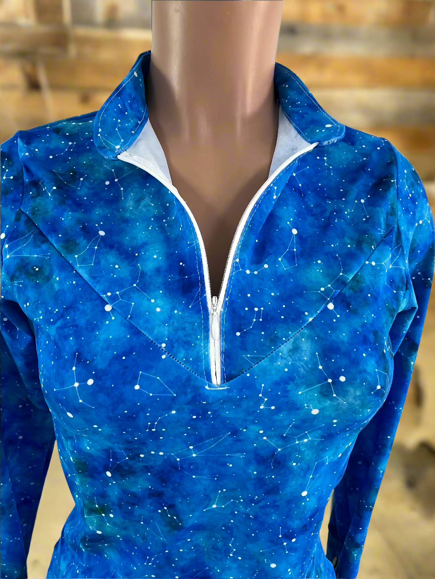 Celestial 1/4 Zip Shirt with Short Collar Rodeo Shirt Riverside Rodeo Shirts