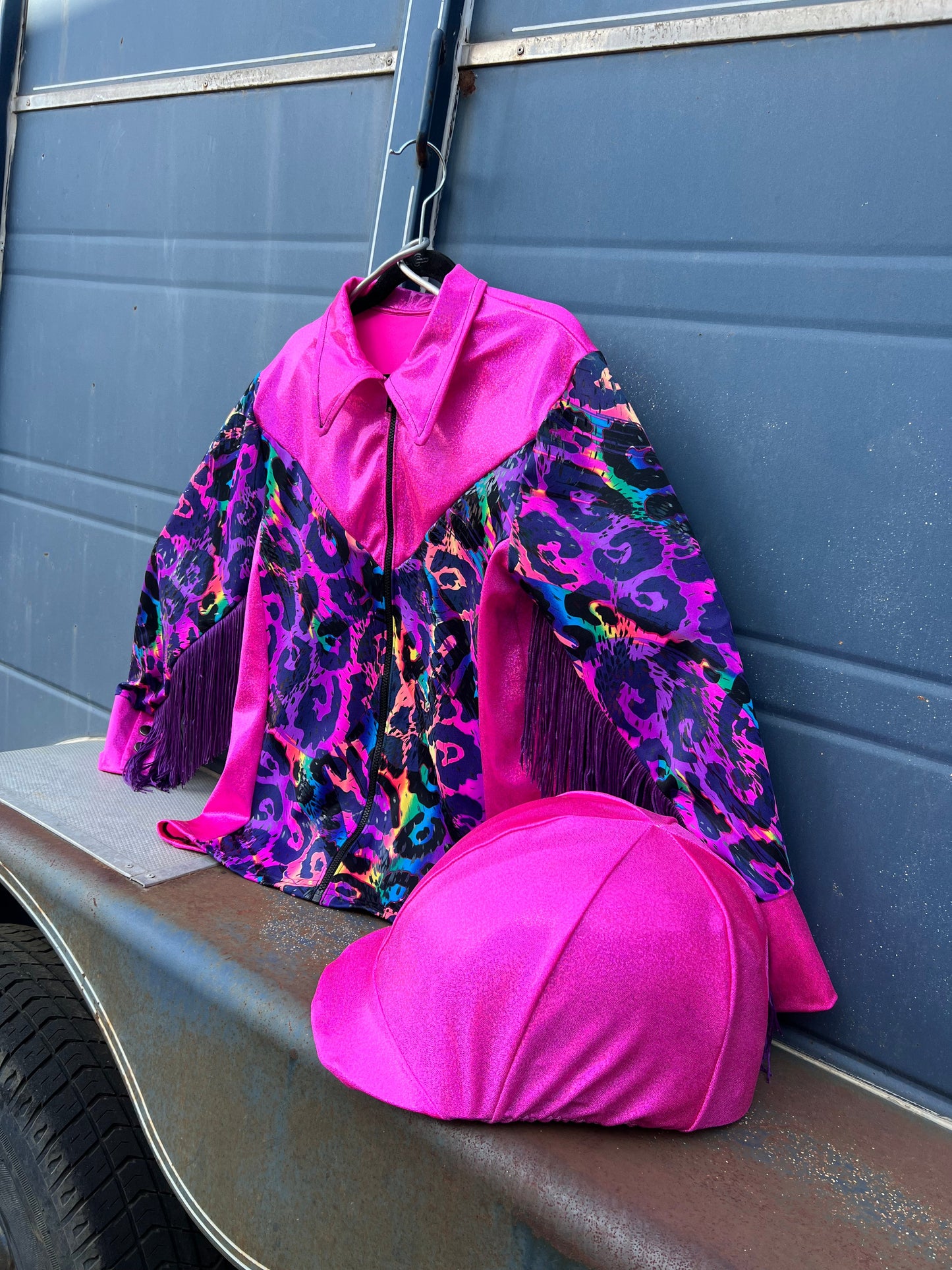 Pink Sparkly Helmet Cover - Riverside Rodeo Shirts