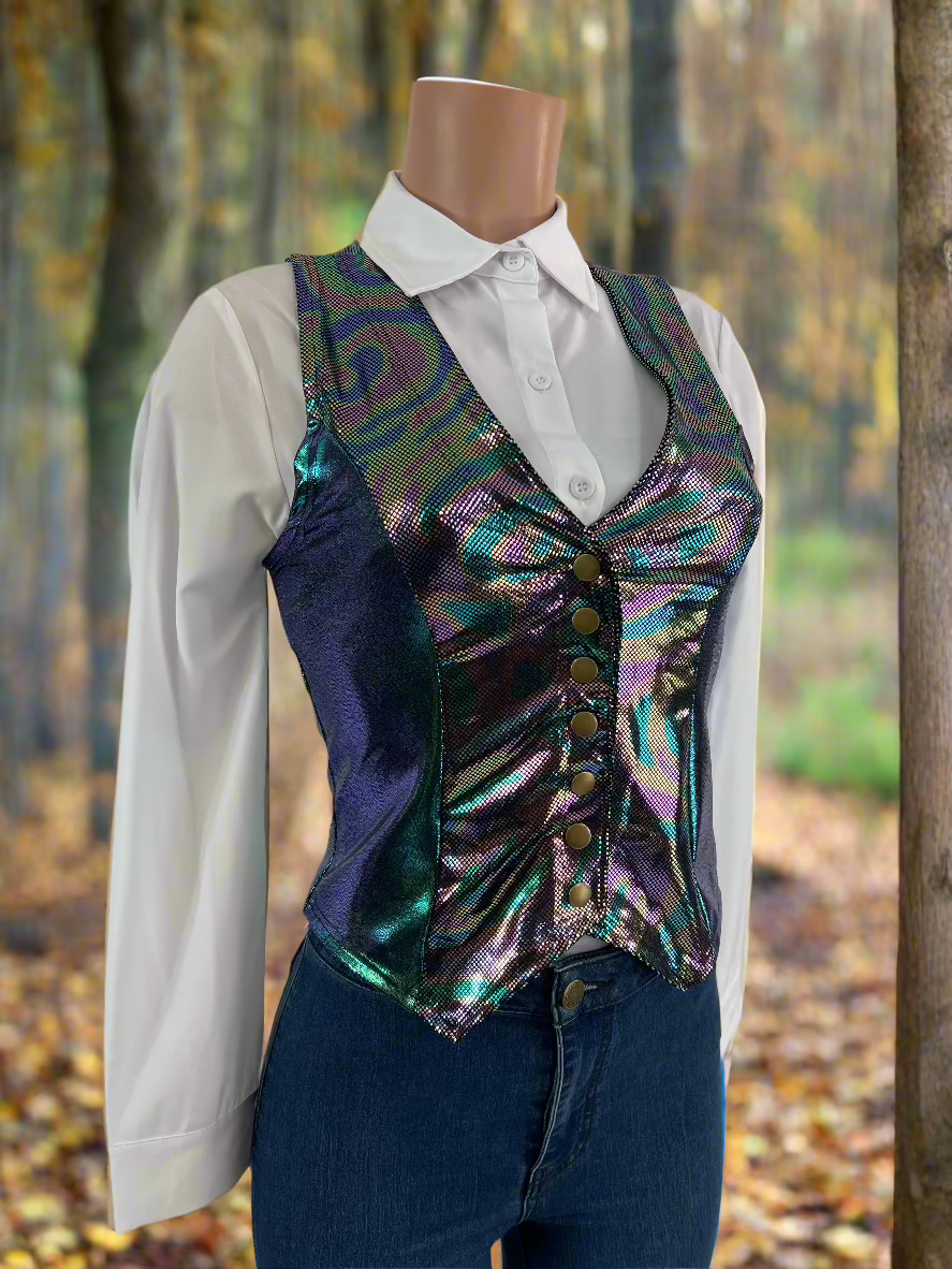 Oil Slick Snap Front Western Vest Rodeo Shirt Riverside Rodeo Shirts