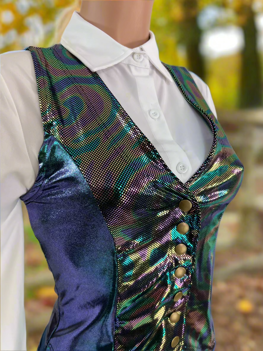 Oil Slick Snap Front Western Vest Rodeo Shirt Riverside Rodeo Shirts