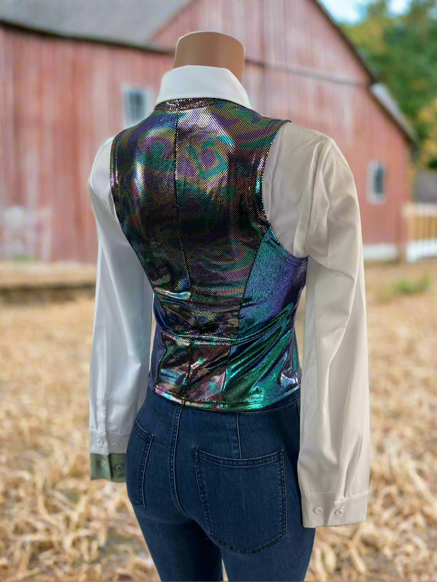 Oil Slick Snap Front Western Vest Rodeo Shirt Riverside Rodeo Shirts