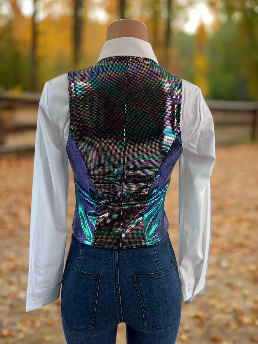 Oil Slick Snap Front Western Vest Rodeo Shirt Riverside Rodeo Shirts