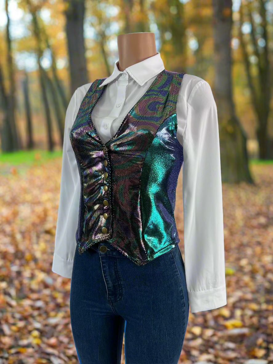 Oil Slick Snap Front Western Vest Rodeo Shirt Riverside Rodeo Shirts