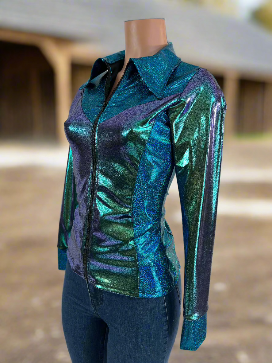 Durango Dusk Holographic Rodeo Shirt Rodeo Shirt Riverside Rodeo Shirts