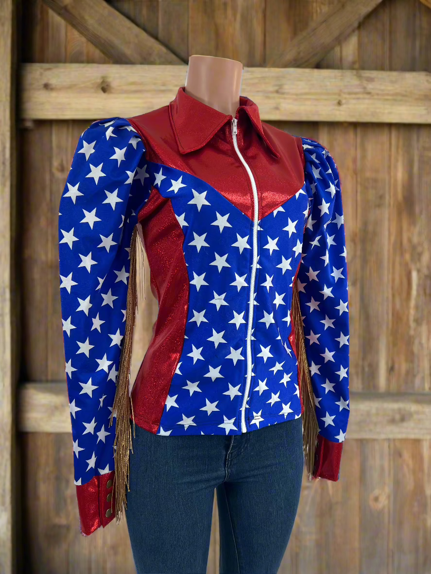 Puffed Sleeve Firecracker Rodeo Shirt Rodeo Shirt Riverside Rodeo Shirts
