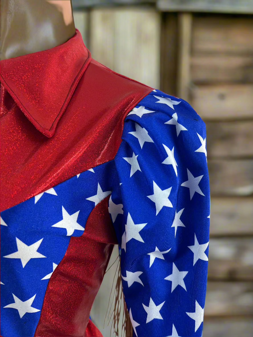 Puffed Sleeve Firecracker Rodeo Shirt Rodeo Shirt Riverside Rodeo Shirts