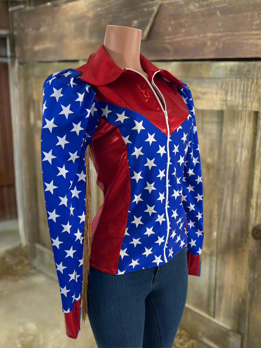 Puffed Sleeve Firecracker Rodeo Shirt Rodeo Shirt Riverside Rodeo Shirts