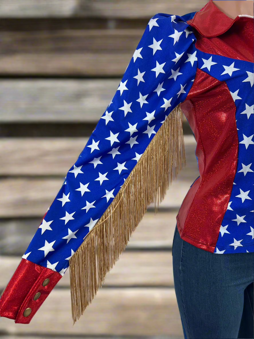 Puffed Sleeve Firecracker Rodeo Shirt Rodeo Shirt Riverside Rodeo Shirts