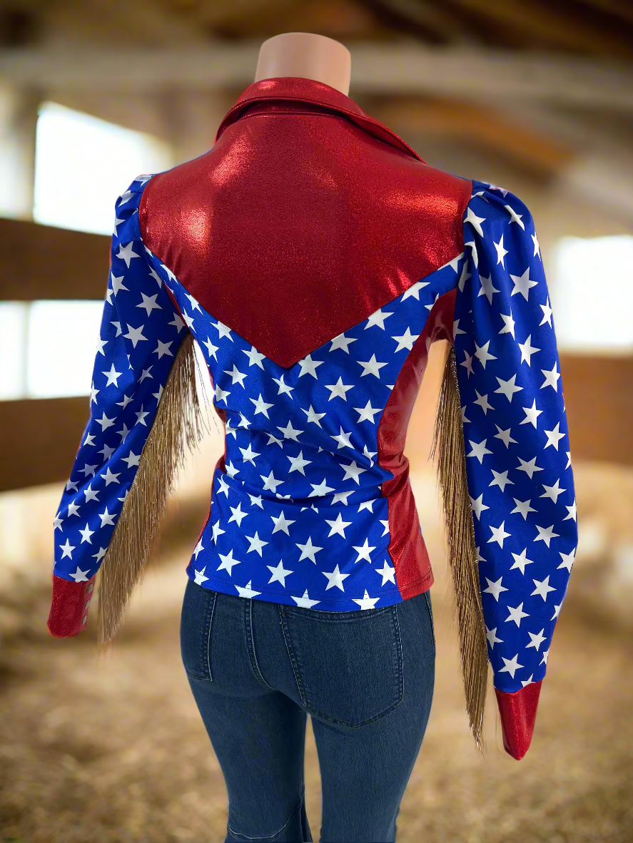 Puffed Sleeve Firecracker Rodeo Shirt Rodeo Shirt Riverside Rodeo Shirts