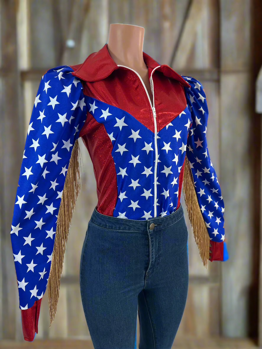 Puffed Sleeve Firecracker Rodeo Shirt Rodeo Shirt Riverside Rodeo Shirts