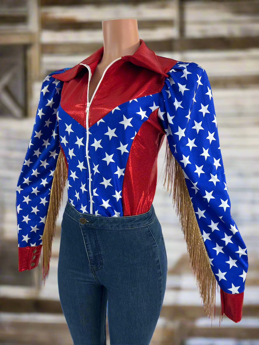 Puffed Sleeve Firecracker Rodeo Shirt Rodeo Shirt Riverside Rodeo Shirts