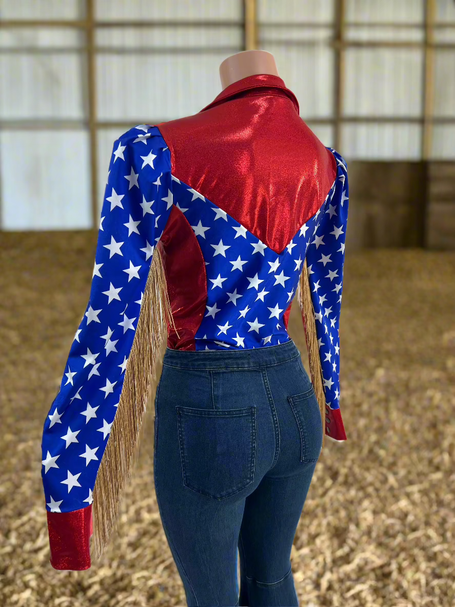 Puffed Sleeve Firecracker Rodeo Shirt Rodeo Shirt Riverside Rodeo Shirts