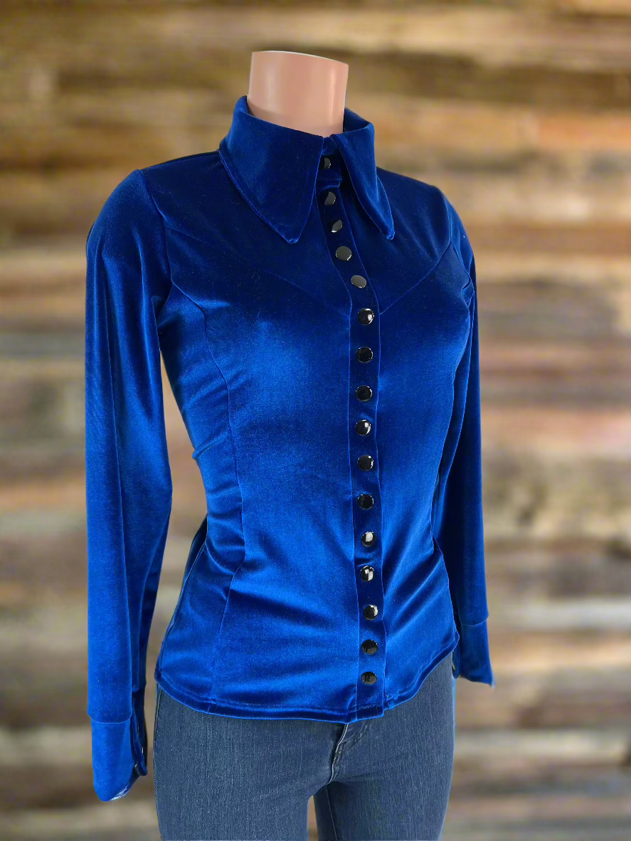 Sapphire Velvet Snap Front Rodeo Shirt Rodeo Shirt Riverside Rodeo Shirts