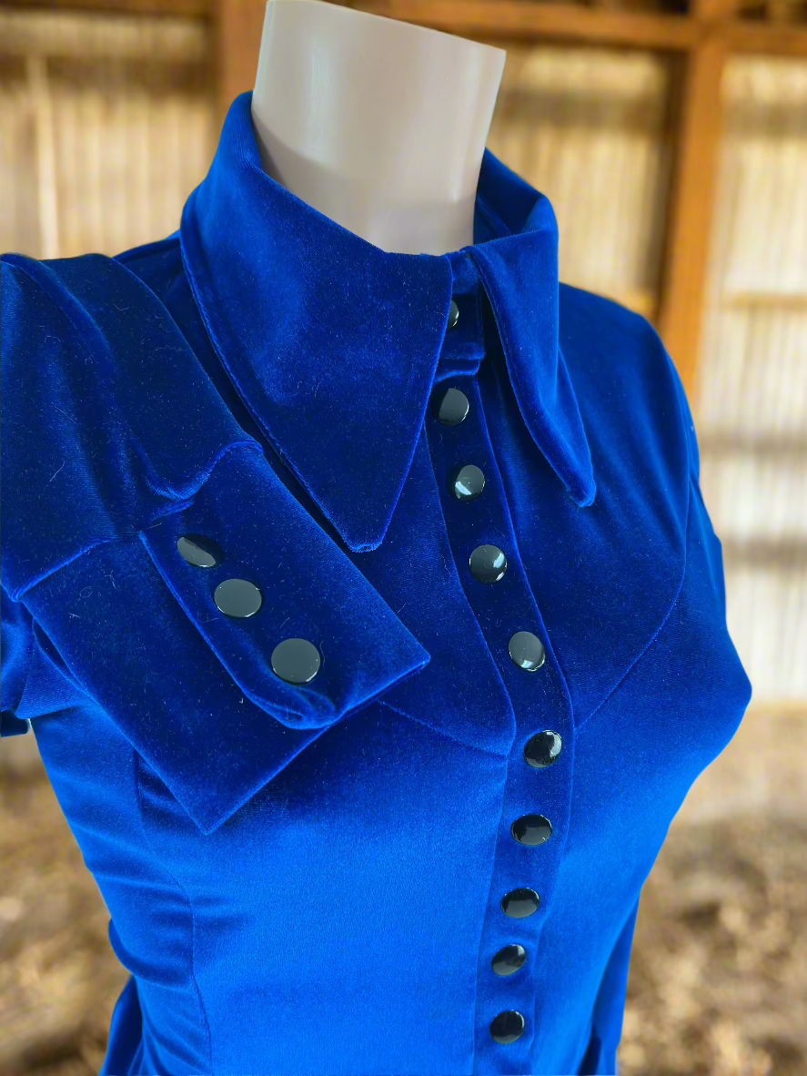 Sapphire Velvet Snap Front Rodeo Shirt Rodeo Shirt Riverside Rodeo Shirts