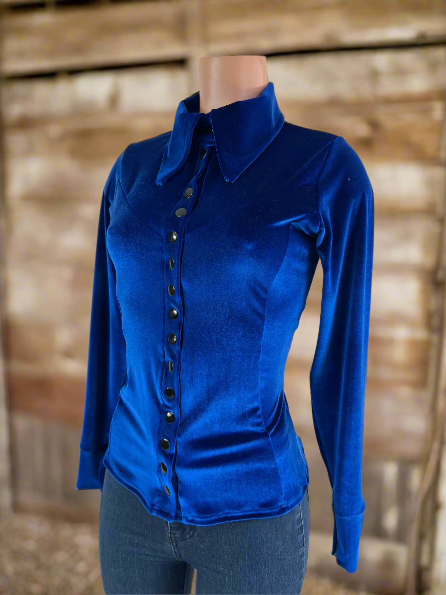 Sapphire Velvet Snap Front Rodeo Shirt Rodeo Shirt Riverside Rodeo Shirts