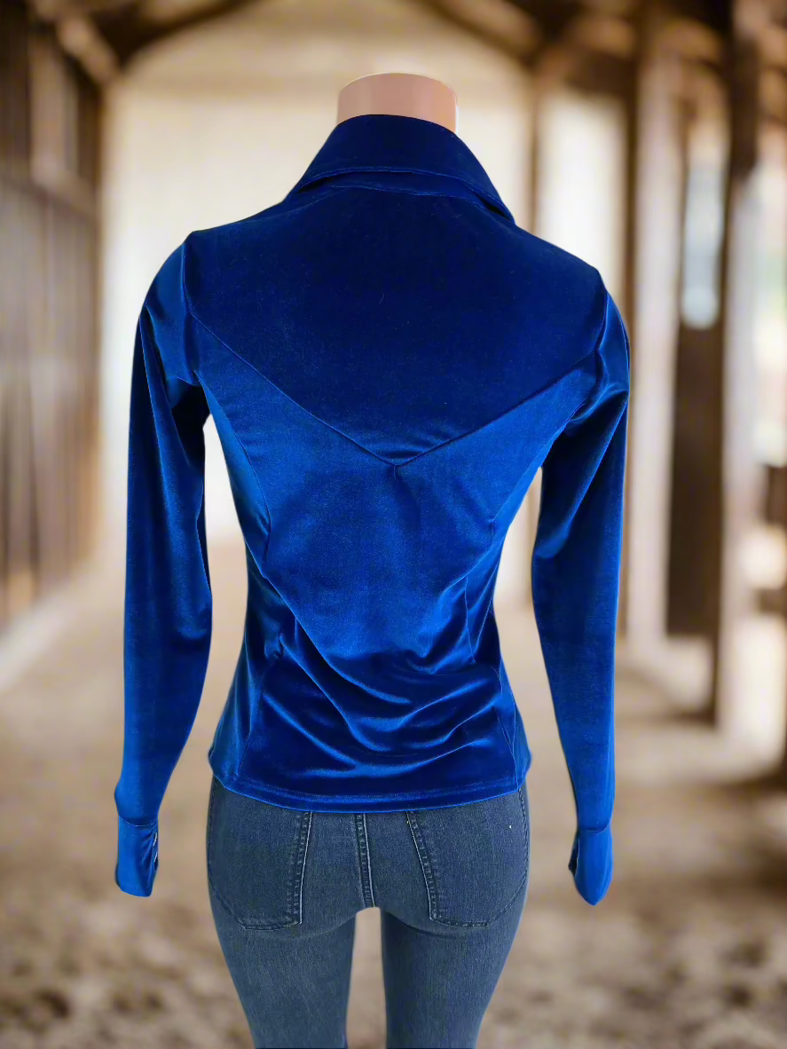 Sapphire Velvet Snap Front Rodeo Shirt Rodeo Shirt Riverside Rodeo Shirts