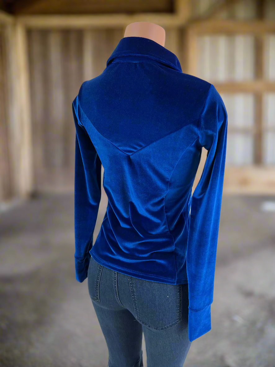 Sapphire Velvet Snap Front Rodeo Shirt Rodeo Shirt Riverside Rodeo Shirts