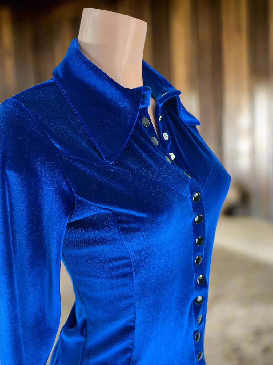 Sapphire Velvet Snap Front Rodeo Shirt Rodeo Shirt Riverside Rodeo Shirts