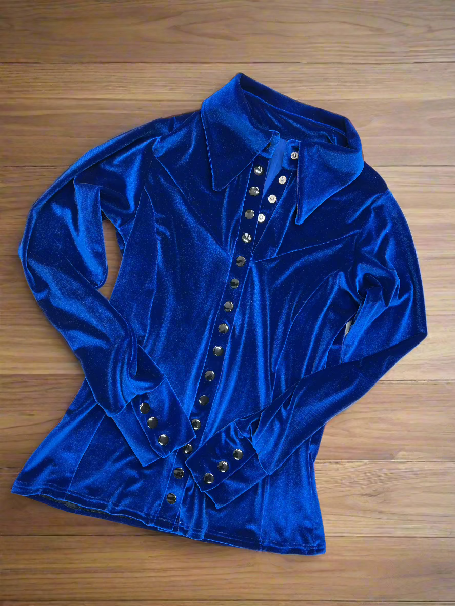 Sapphire Velvet Snap Front Rodeo Shirt Rodeo Shirt Riverside Rodeo Shirts