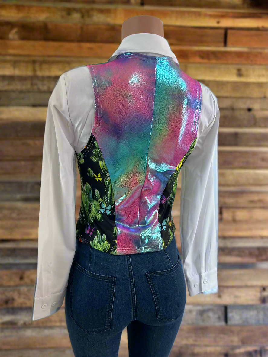 Butterfly Cactus Snap Front Western Vest Rodeo Shirt Riverside Rodeo Shirts