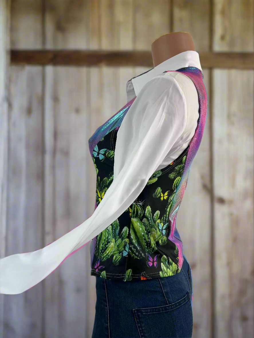 Butterfly Cactus Snap Front Western Vest Rodeo Shirt Riverside Rodeo Shirts