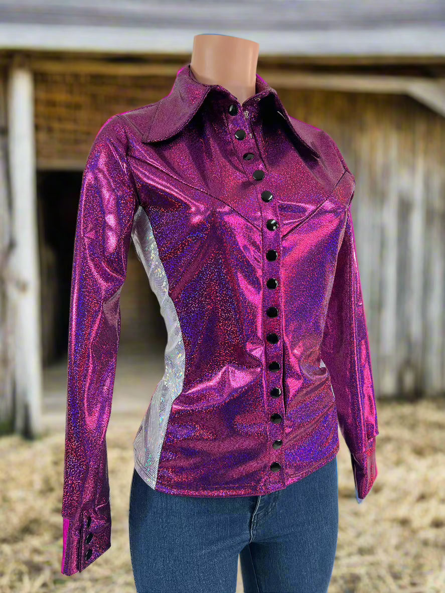 Fuchsia Sparkly Jewel Snap Front Rodeo Shirt Rodeo Shirt Riverside Rodeo Shirts