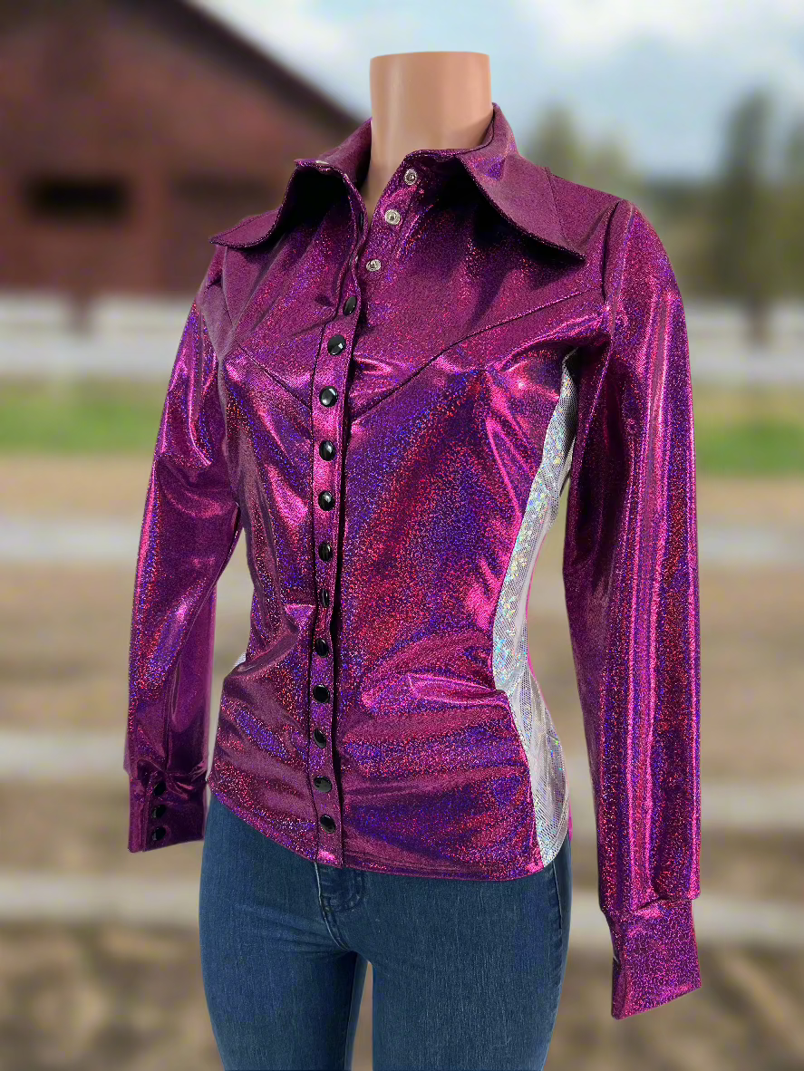 Fuchsia Sparkly Jewel Snap Front Rodeo Shirt Rodeo Shirt Riverside Rodeo Shirts