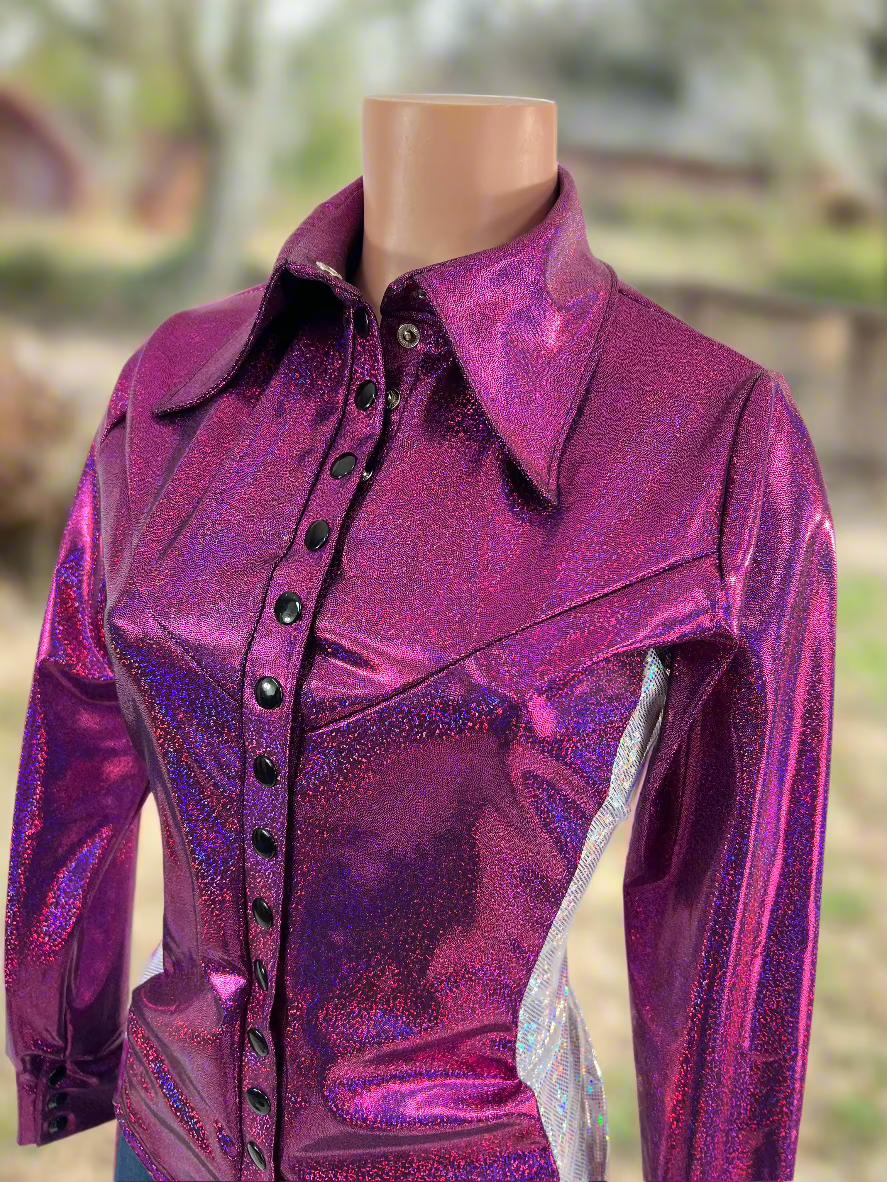 Fuchsia Sparkly Jewel Snap Front Rodeo Shirt Rodeo Shirt Riverside Rodeo Shirts