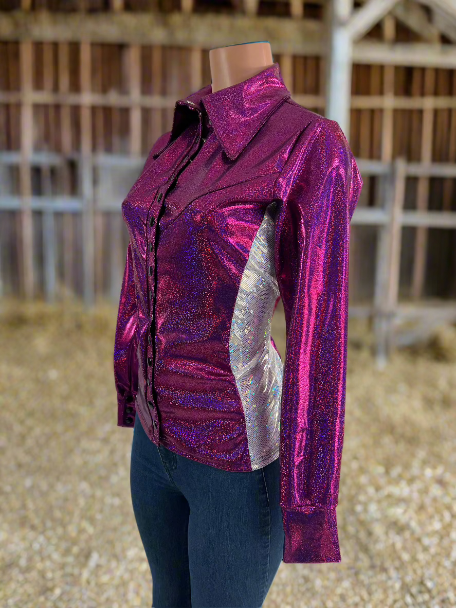 Fuchsia Sparkly Jewel Snap Front Rodeo Shirt Rodeo Shirt Riverside Rodeo Shirts