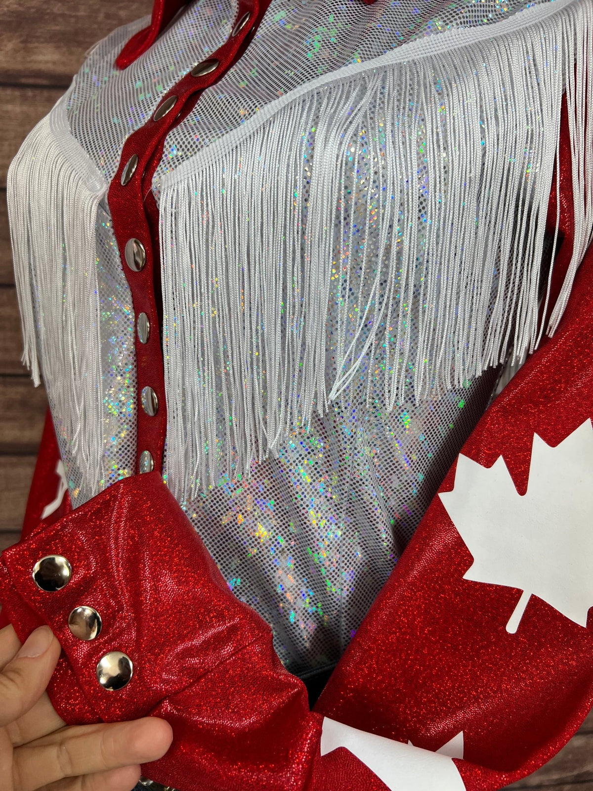 Canada Flag Snap Front Rodeo Shirt with Yoke Fringe - Riverside Rodeo Shirts