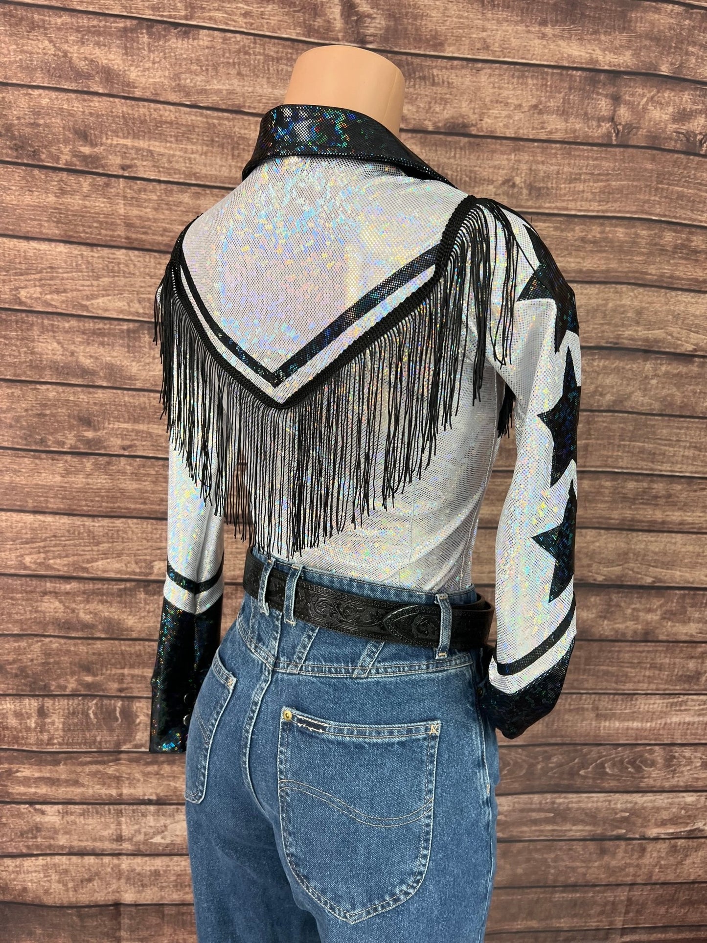 Houston Zipper Front Rodeo Shirt with Over the Shoulder Yoke Fringe - Riverside Rodeo Shirts